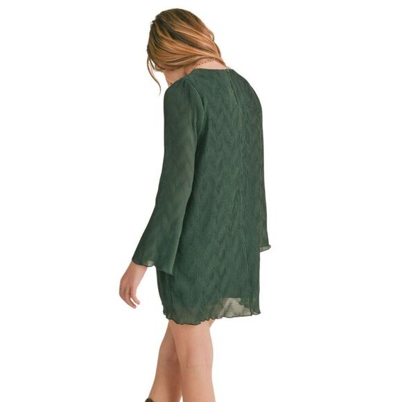 Sadie & Sage Wonderstruck Green Dress Small NWT Kelly Green Textured Mini Shift - Picture 2 of 7